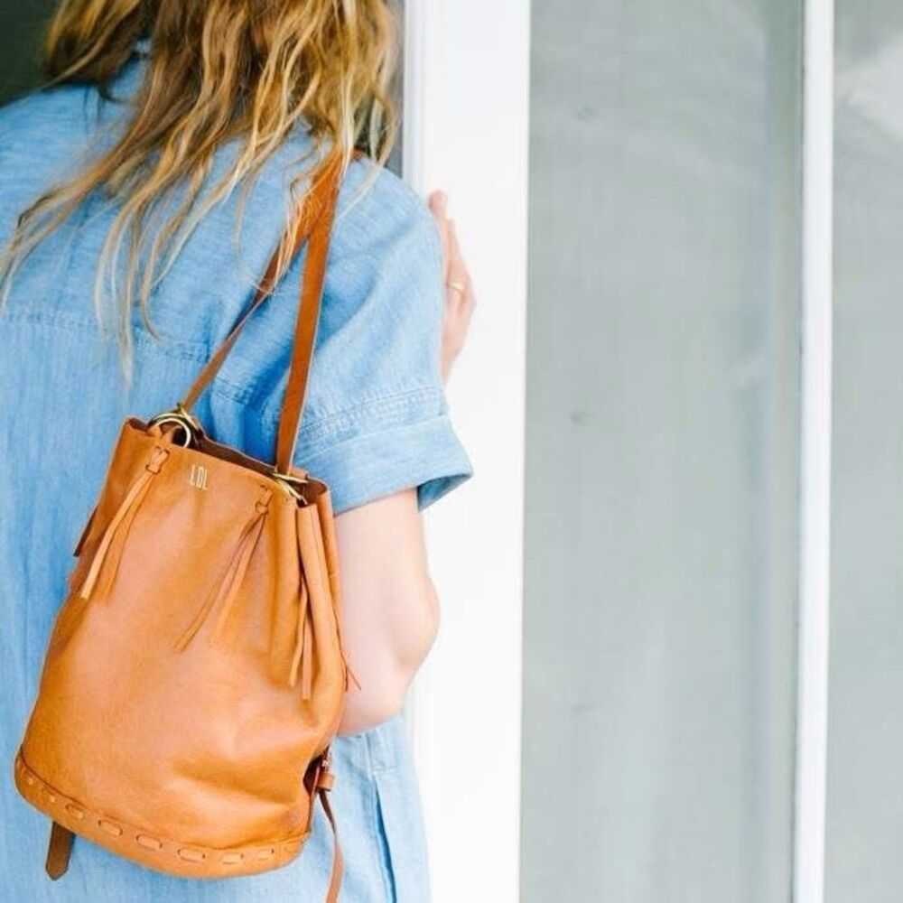 Madewell Mini Western Leather Bag Brown Soft Backpack Shoulder Bag Cognac